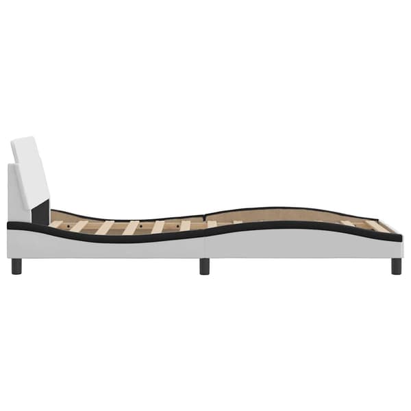 Bed Frame "Dover" White&Black 90x200 cm Faux Leather