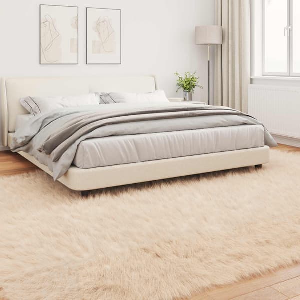 Fuskfäll matta TAFALLA Beige 200 x 280 cm Polyester