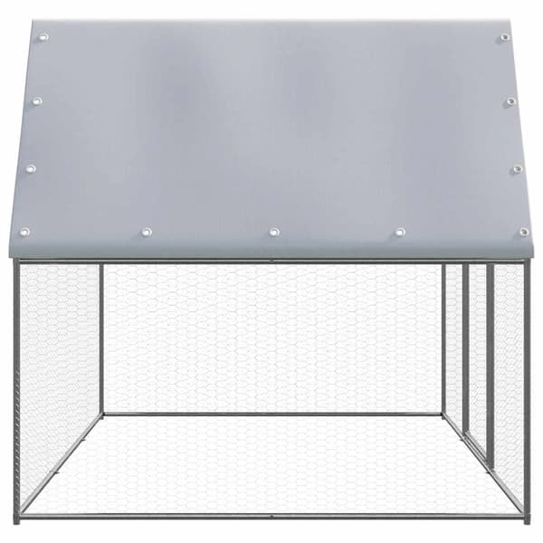 Hönsbur silver och grå 3x2x2 m galvaniserat stål