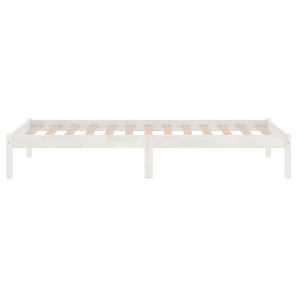 Sängram vit massivt trä 75x190 cm