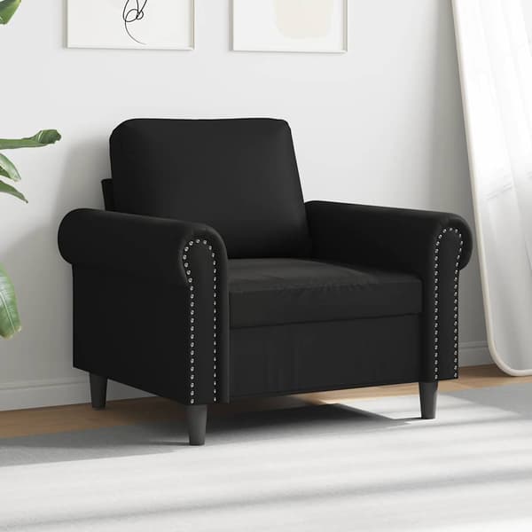 Fåtölj svart 60 cm konstläder