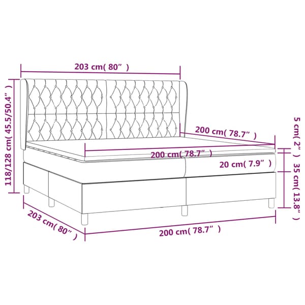 Ramsäng med madrass blå 200x200 cm tyg