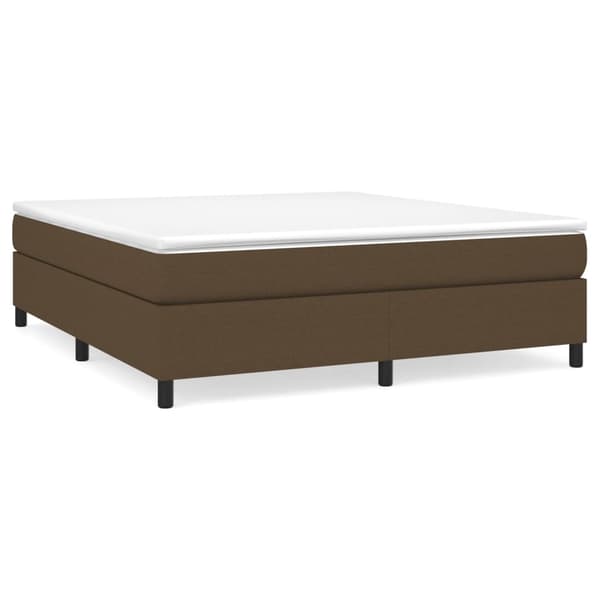 Boxspring-sängram mörkbrun 160x200 cm tyg