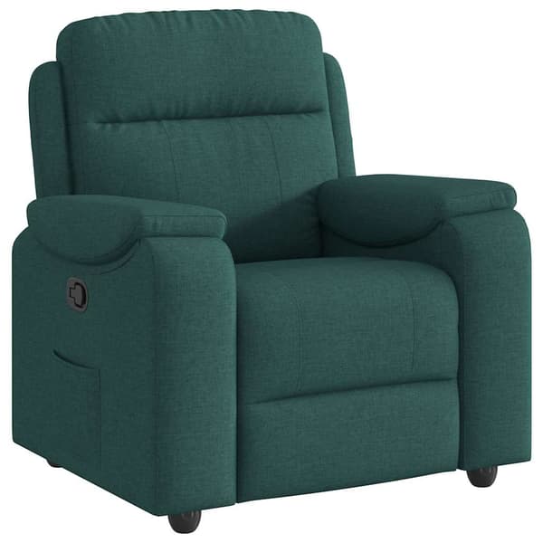 Reclinerfåtölj mörkgrön tyg