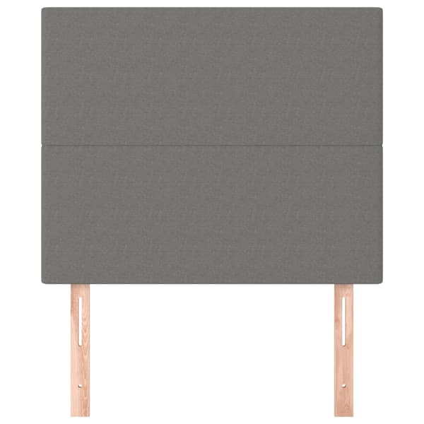 Sänggavel mörkgrå 100x5x118/128 cm tyg