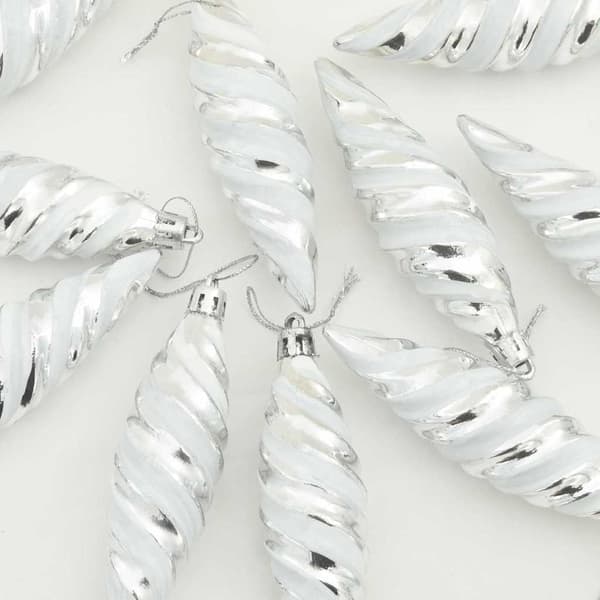 Jul Spiralformad Kula 40 pcs Silver Plast