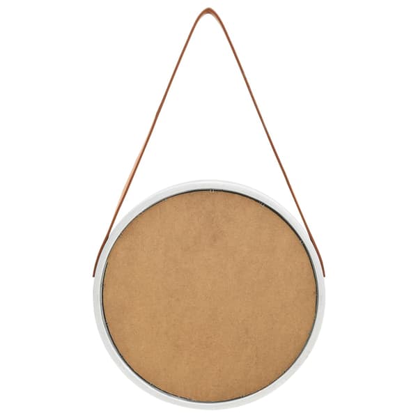 Väggspegel med rem 40 cm silver
