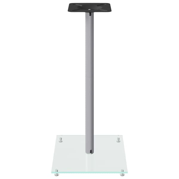 Högtalarstativ 2 st härdat glas 1-pelardesign silver