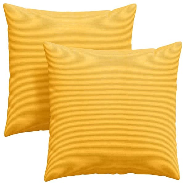 Sofakuddar 2 pcs Ljusgul 80 x 80 cm Kordread tyg
