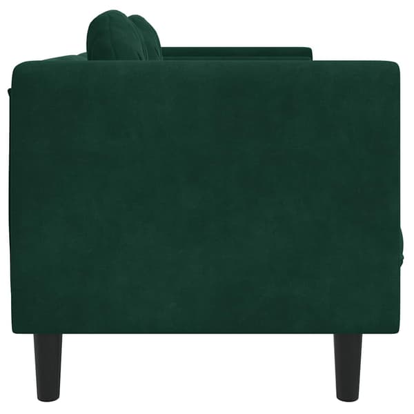 Soffa med kuddar 2-sits mörkgrön sammet