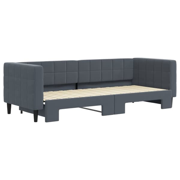 Dagbädd utdragbar mörkgrå 80x200 cm sammet