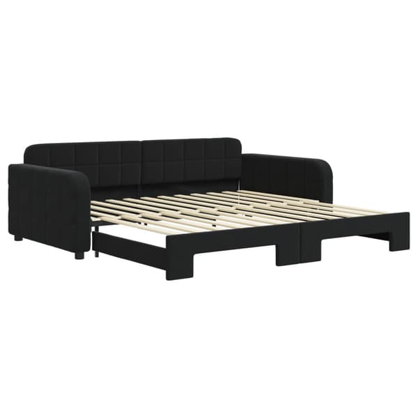 Dagbädd utdragbar svart 100x200 cm sammet