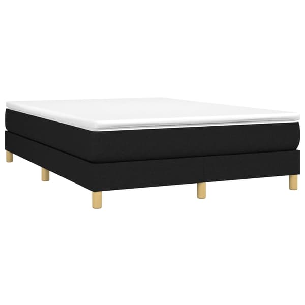 Boxspring-sängram svart 140x200 cm tyg