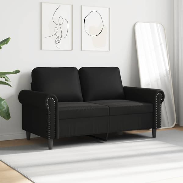 2-sitssoffa svart 120 cm konstläder