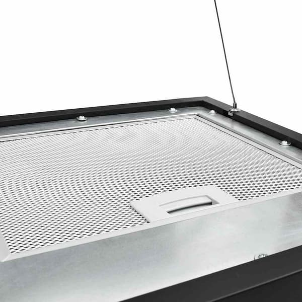 Hängande köksfläkt touchsensor LCD 37 cm pulverlackerat stål