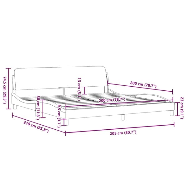 Bed Frame "Dover" Blue 200x200 cm Velvet