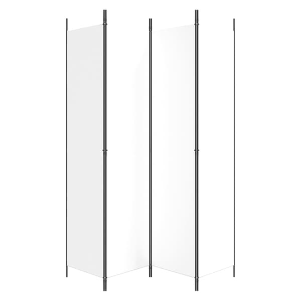 Rumsavdelare 4 paneler vit 200x220 cm tyg