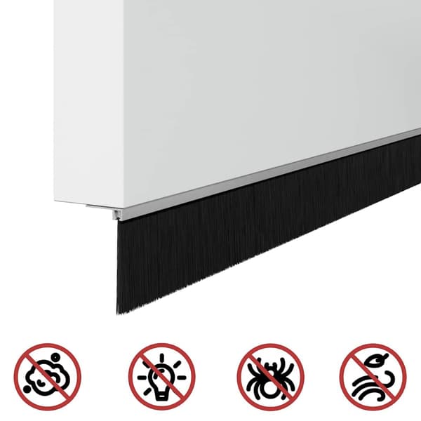 Självhäftande dörrborstlist 6 pcs Silver 100 cm