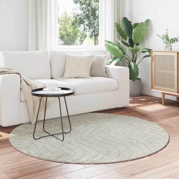 Områdesmattor Rund PALMERAS Grön Ø 200 CM Polyester