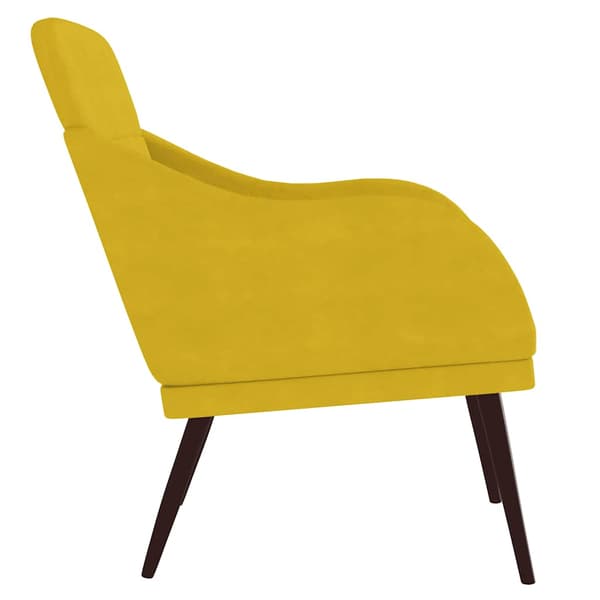 Fåtölj gul 63x76x80 cm sammet