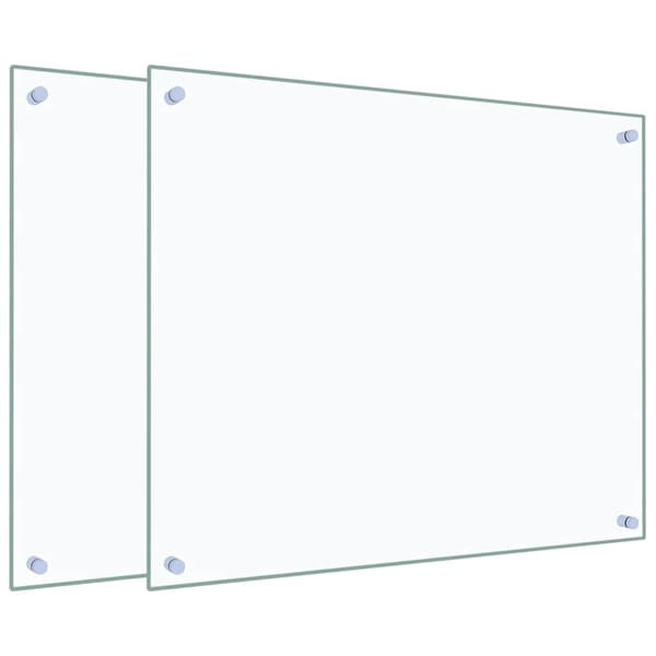 Stänkskydd 2 st transparent 70x60 cm härdat glas