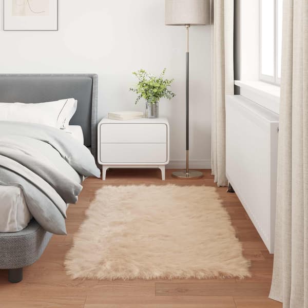 Fuskfäll matta TAFALLA Beige 60 x 110 cm Polyester