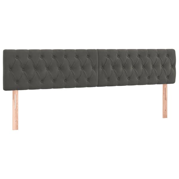 Ramsäng med madrass mörkgrå 120x190 cm sammet