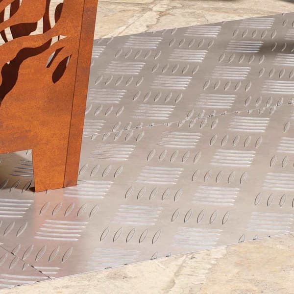 Trappsteg Rektangulär 4 pcs Silver 90 x 40 cm Aluminium