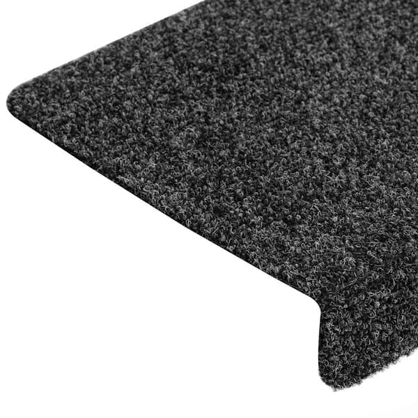 Trappmattor självhäftande 30 st 65x21x4 cm mörkgrå rektangulär kant