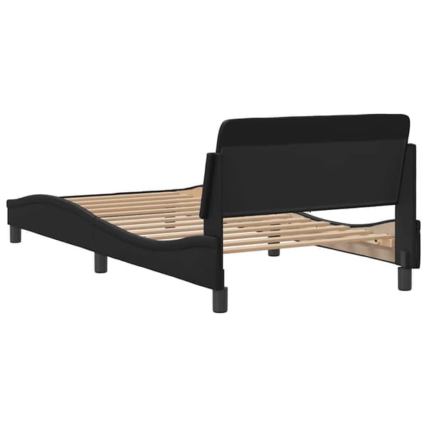 Bed Frame "Dover" Black 100x200 cm Faux Leather