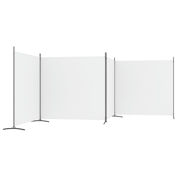 Rumsavdelare 4 paneler vit 698x180 cm tyg