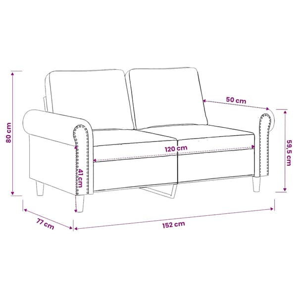 2-sitssoffa brun 120 cm sammet