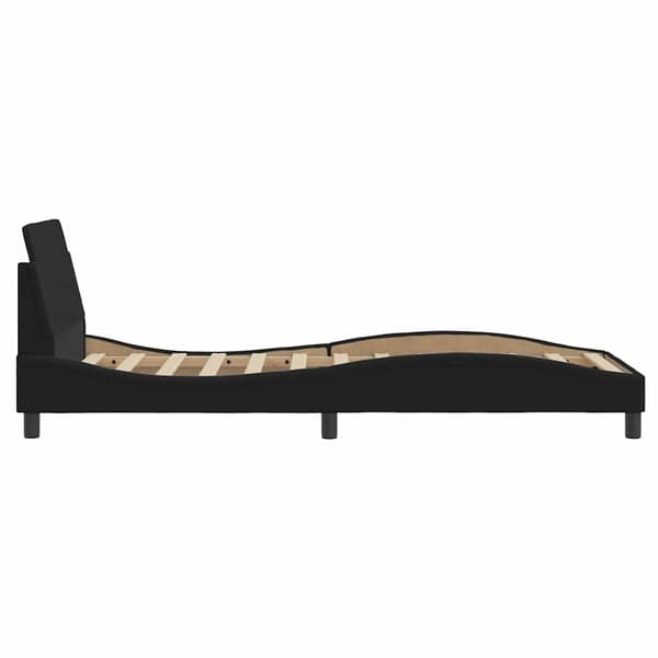 Bed Frame with Headboard "Dover" Black 90x200 cm Fabric