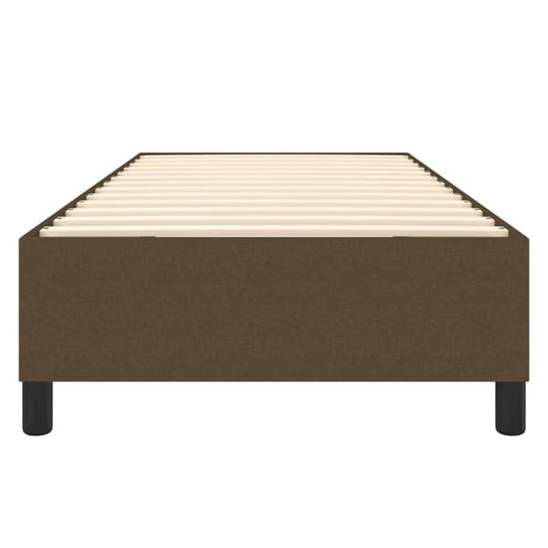 Boxspring-sängram mörkbrun 90x200 cm tyg