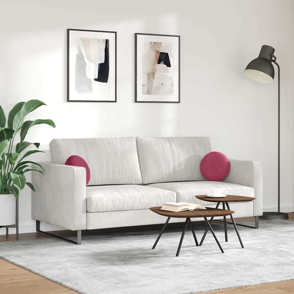 Sittkuddar 2 pcs Vinröd Ø30 x 13 cm Sammet