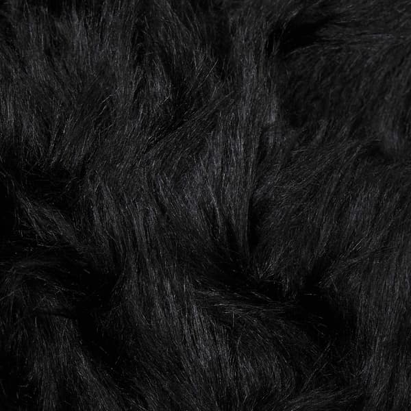Fuskfäll matta TAFALLA Svart Ø 80 cm Polyester