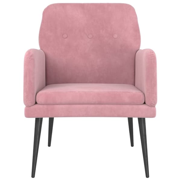 Fåtölj rosa 62x79x79 cm sammet