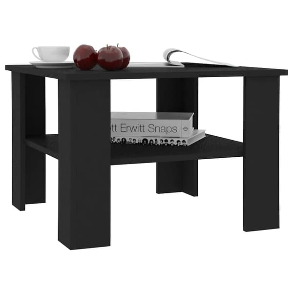 Soffbord svart 60x60x42 cm konstruerat trä