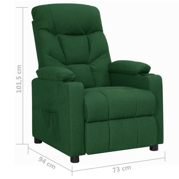 Reclinerfåtölj mörkgrön tyg