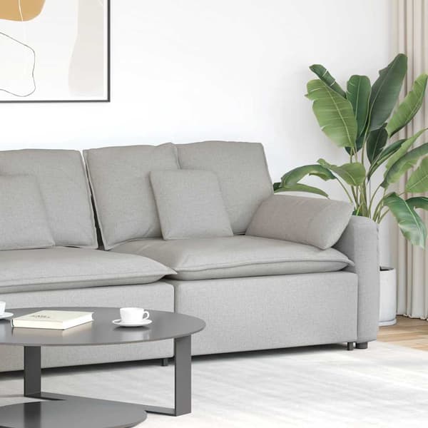 Modulär soffa armstödsändmodul med dynor molngrå 100 cm