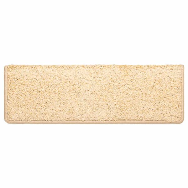 Trappmattor 10 st 65x21x4 cm krämfärgade rektangulära kanter