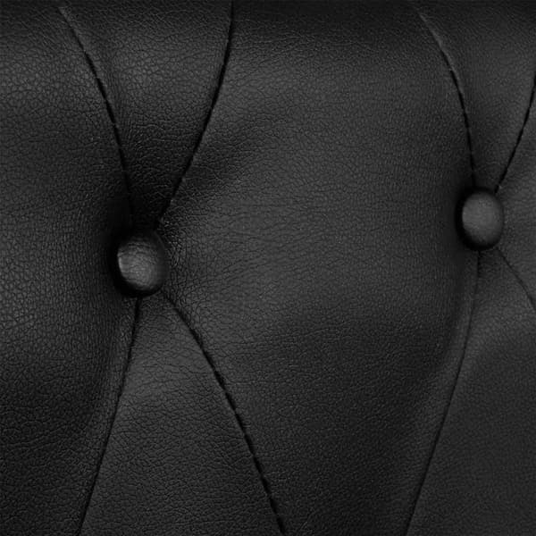 Chesterfield 2-sits konstläder svart