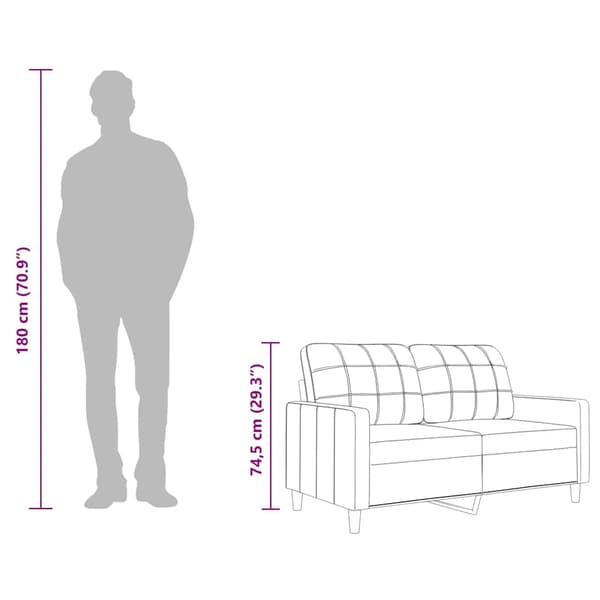 Soffa 2-sits mörkgrå 140 cm tyg