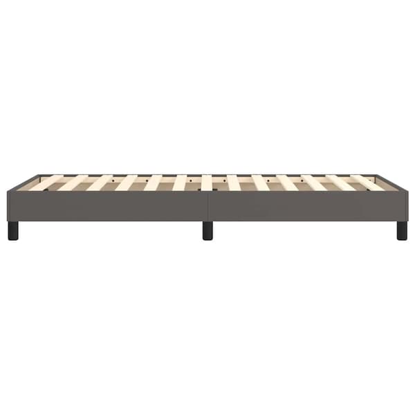 Boxspring-sängram grå 80x200 cm konstläder