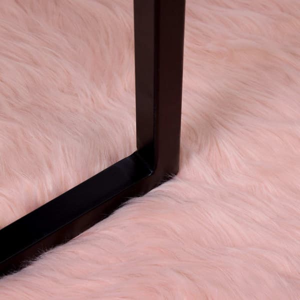 Fuskfäll matta TAFALLA Rosa Ø 80 cm Polyester