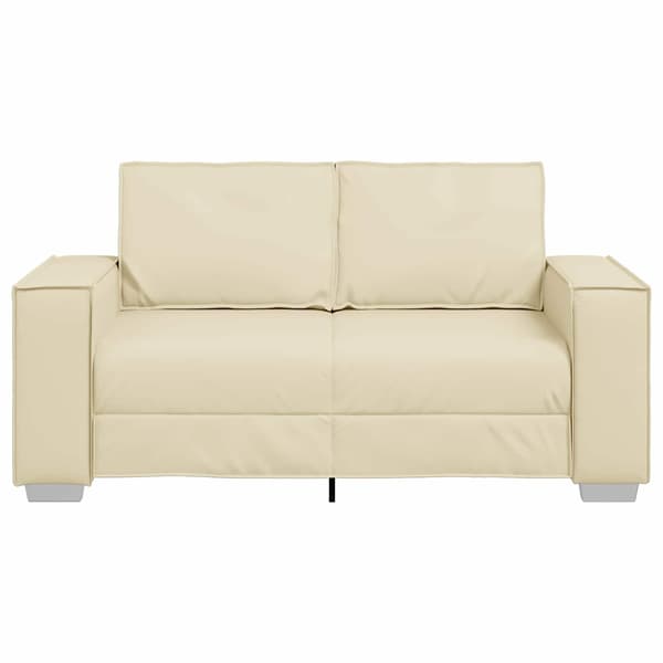Tvåsitssoffa Kräm 160 cm Konstläder