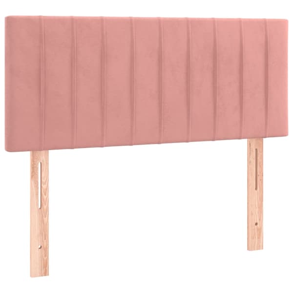 Ramsäng med madrass rosa 100x200 cm sammet