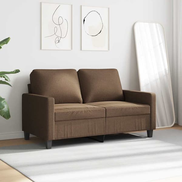 2-sitssoffa brun 120 cm tyg