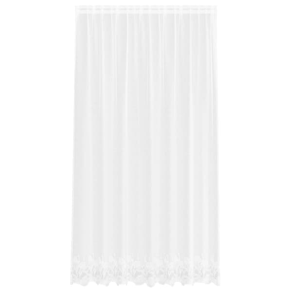 Spetsgardin med gardiner Blommor Vit 200 x 200 cm Polyester