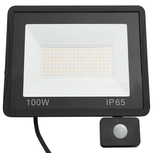 Strålkastare med sensor 100 W LED varmvit
